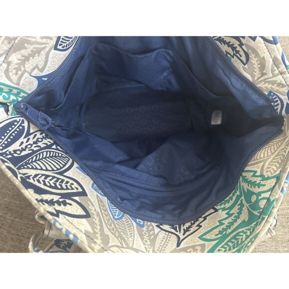 Vera Bradley Glenna Satchel Bag In Falling Flowers Gray Blue Green Floral - Picture 3 of 7